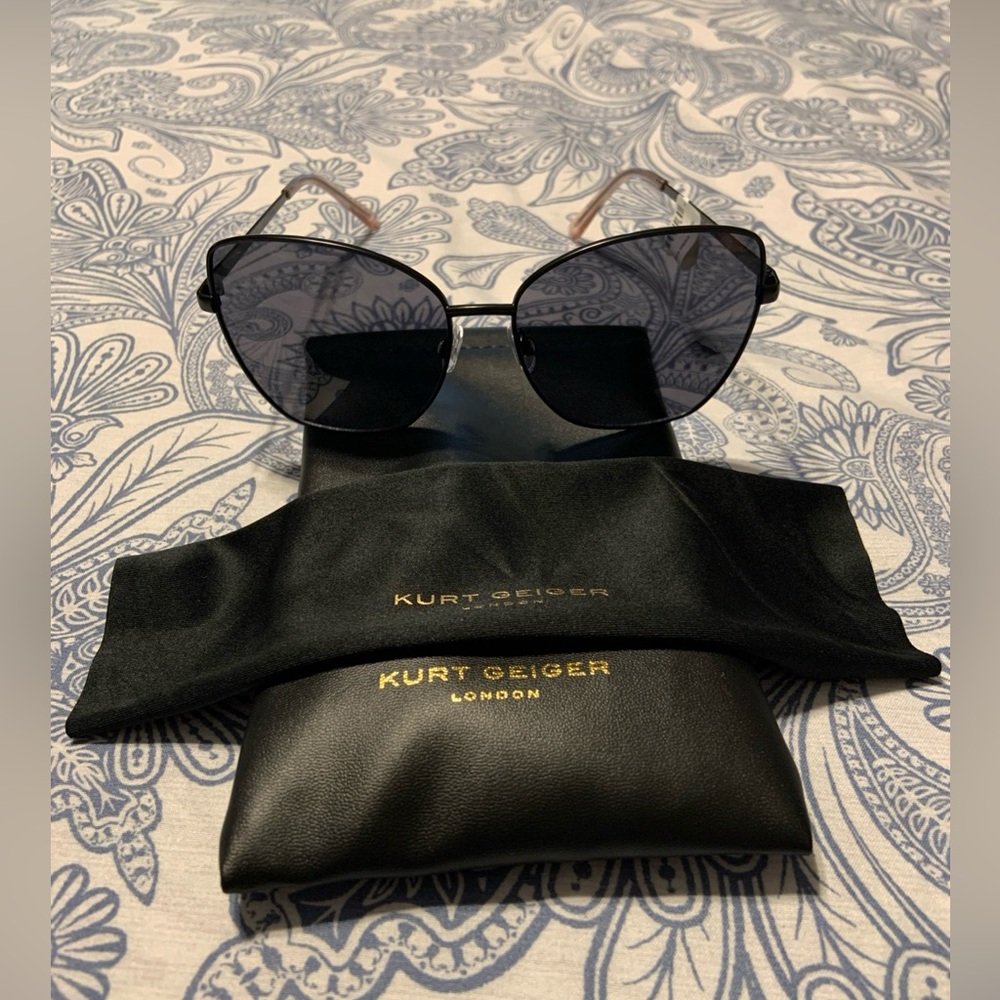 Kurt Geiger 58mm cat eye sunglasses with case